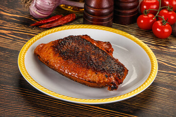 Roasted duck breast in cherry