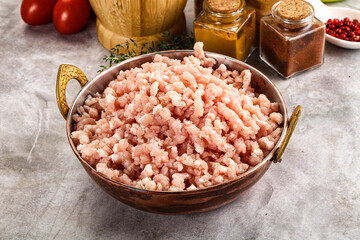 Homemade Raw pork minced meat