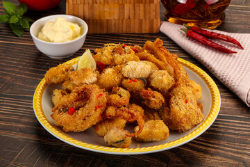 Fritto misto - deep fried seafood mix