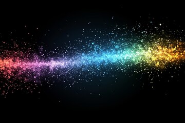 Fototapeta premium Vibrant colorful spectrum of particles against black background