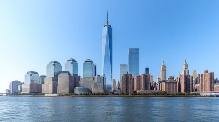 Stunning Panoramic View of the Lower Manhattan Skyline, New York City