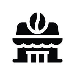 coffee shop glyph icon. Strong and solid vector icon for websites, mobile interfaces, presentations, and visual branding. High quality and easy to edit.