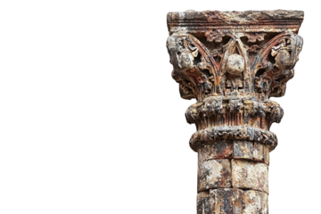Ornate stone column with intricate carvings, showcasing historical architectural design.