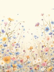 meadow flowers on the edge of the frame for booklets and frames.
