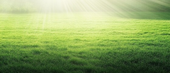 Obraz premium A field of grass with the sun shining on it