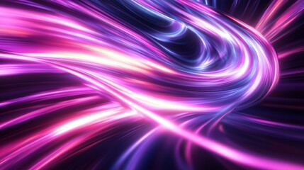 Fototapeta premium Bright neon flowing lights creating a futuristic and vibrant abstract background
