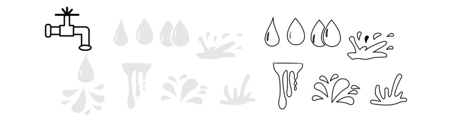 water drop icon vector, water falling illustration