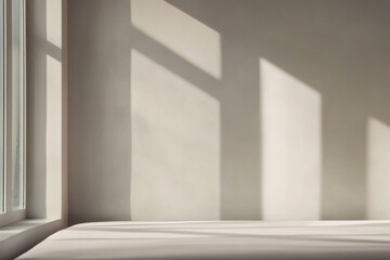 Fototapeta premium Soft shadows on a minimalist room with natural light in the afternoon