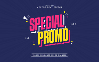 Special promo 3d text effect editable template