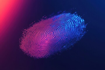 Unique human fingerprint display on pristine backdrop for identity verification and forensic analysis purposes