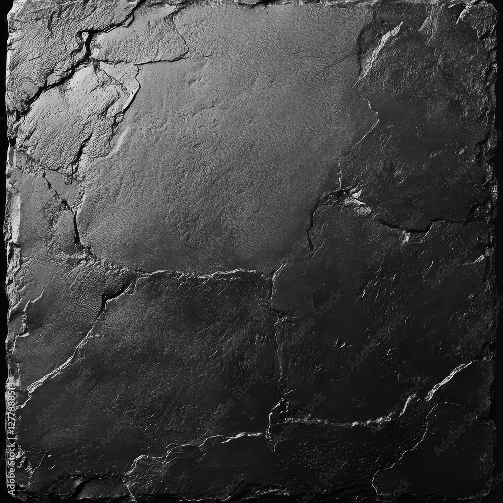Aufkleber dramatic close-up of a dark slate surface with intricate textures and jagged edges, creating a natur