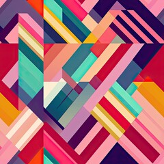 Thick Colorful Stripes Geometric Seamless Pattern Design for Fashion Web and Print