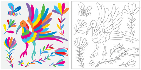 Mexican Traditional Textile Embroidery Style