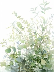 meadow flowers on the edge of the frame for booklets and frames.