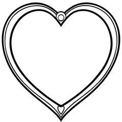 Clean vector line art heart frame