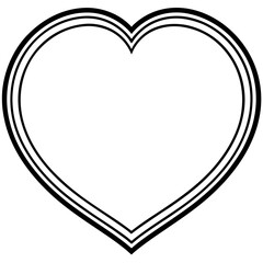 Clean vector line art heart frame