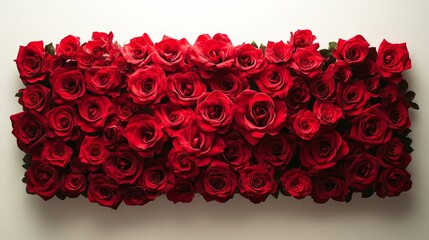 Lush red rose arrangement on white background