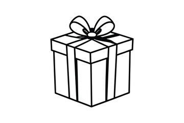 Nice gift boxes line art silhouette vector Illustration