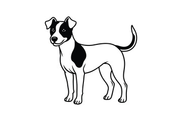  Cute puppy line art vector Drawing Illustration