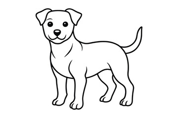  Cute puppy line art vector Drawing Illustration
