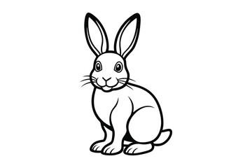 vector illustration of a  line art bunny