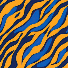 Striking Blue Tiger Stripes Seamless Pattern Design for Fashion and Decor