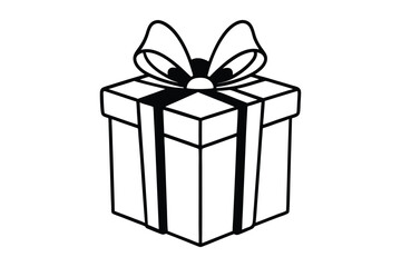 Nice gift boxes line art silhouette vector Illustration