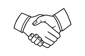 Business agreement  handshake icon line art vector Drawing Illustration