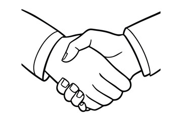 Business agreement  handshake icon line art vector Drawing Illustration