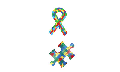 autism bow vector