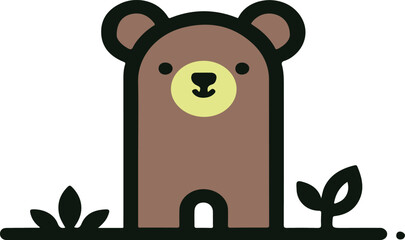 A simple Bear vector style with white background