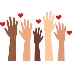 Obraz premium Hands Raised Stop Racism