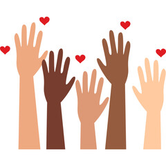 Hands Raised Stop Racism