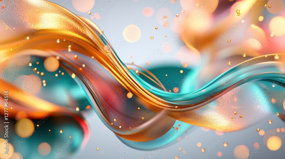Poster captivating fluid motion and dynamic color gradient abstract