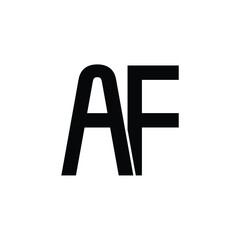 Obraz premium AF monogram logo design letter text name symbol monochrome logotype alphabet character simple logo
