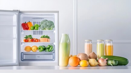 Fresh produce in a modern refrigerator