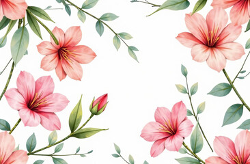 Botanical background pattern for the decoration, place for text in the center.