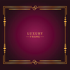 Golden luxury frame border ornament premium