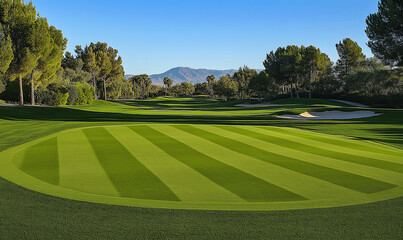Obraz premium Golf Course Fairway in the Early Morning Light