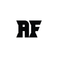 Obraz premium AF monogram logo design letter text name symbol monochrome logotype alphabet character simple logo