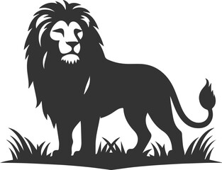Silhouette of a lion standing protectively over its territory