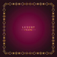 Golden luxury frame border ornament premium