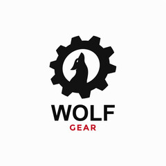 wolf and gear simple logo