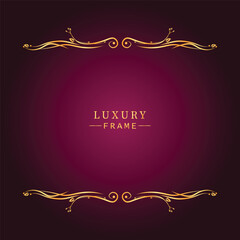 Golden luxury frame border ornament premium