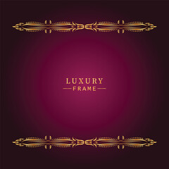 Golden luxury frame border ornament premium