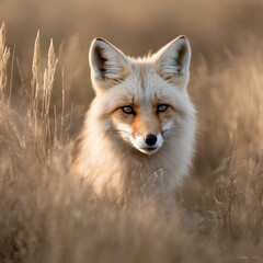 Fototapeta premium corsac fox in tall grass
