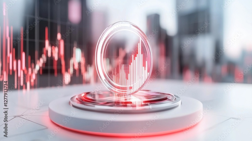 Poster dynamic financial data visualization on digital display panel