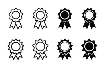 Set of award icon vector on white background. Badge symbol.
