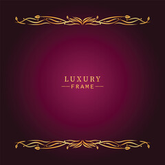 Golden luxury frame border ornament premium