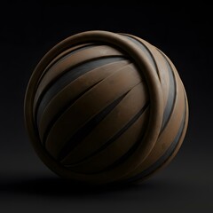 Fototapeta premium Abstract Brown Sphere: Layered Texture and Dark Background